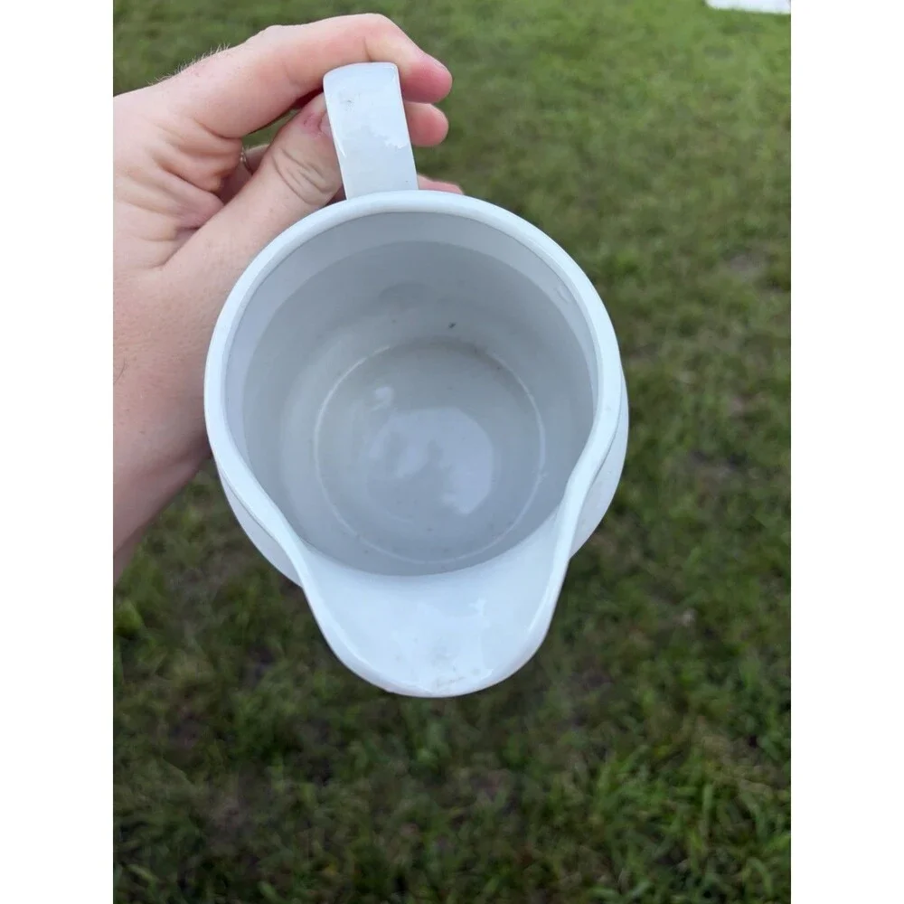 FTD Especially for You Floral Ceramic Creamer Pitcher White Glossy Japan 1989